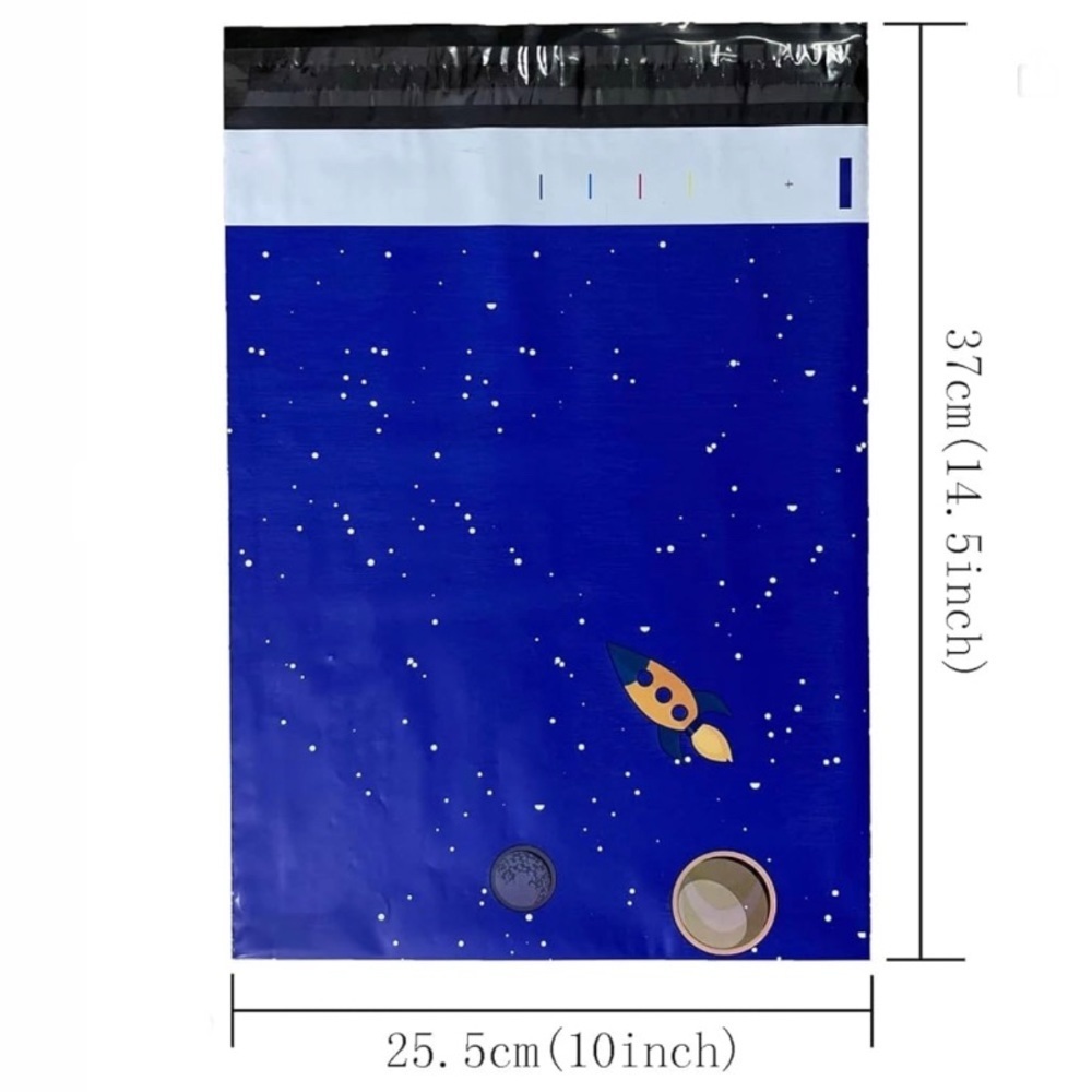 9 Poly Mailers 10x13 & 10 Thank you Stickers Planetary Space Theme - Picture 9 of 11